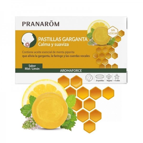 Pranarom Aromaforce Pastillas Garganta Sabor Miel y Limón 24 unds