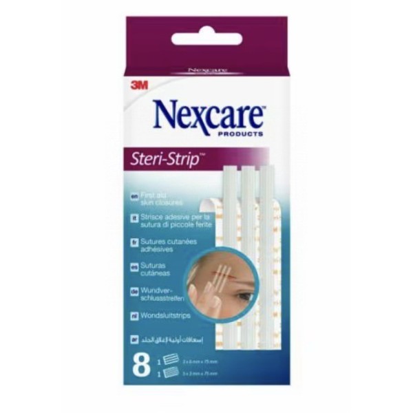 Nexcare Steri Strip Suturas Cutaneas Adhesiva  3 u 6 X 75 mm Y 5 u 3 X 75 mm