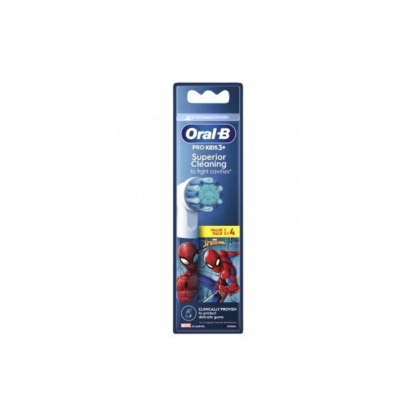Cepillo Dental Electrico Infantil Recambios Oral-b Spiderman 4 Recambios