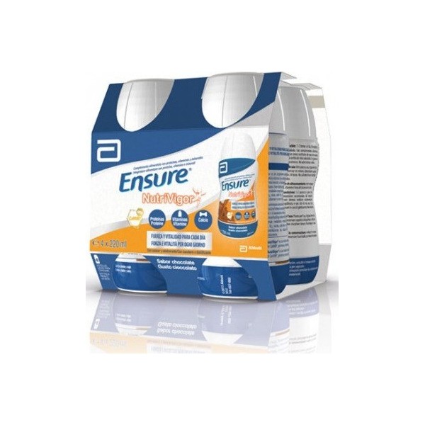 Ensure Nutrivigor Batido Chocolate - Pack de 4 Botellas x 220 ml