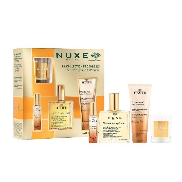 Nuxe Cofre Prodigioso Huile 100 Ml + Aceite Ducha  + Vela + Perfume