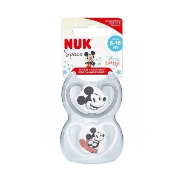 Nuk Chupete Silicona Space Mickey 6-18M 2uds