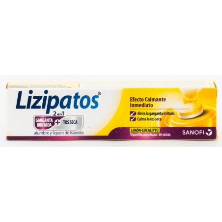 Lizipatos Tos Seca Limón Eucalipto 18 Pastillas