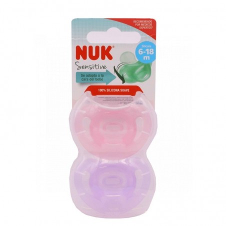 Nuk Chupete Silicona Sensitive 6-18M 2uds