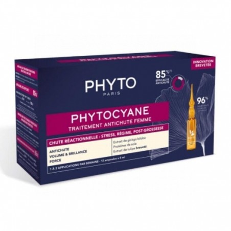 Phyto Phytocyane Tratamiento Anticaída Mujer Reaccional 12 Ampollas