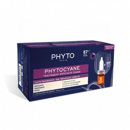 Phyto Phytocyane Tratamiento Anticaída Mujer Progresive 12 Ampollas.