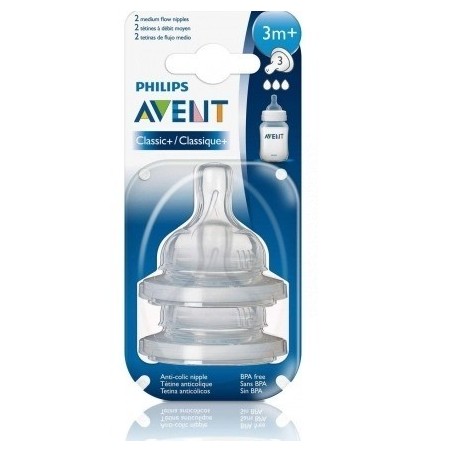 Avent Philips Tetina Silicona Flujo Medio +3M 2uds