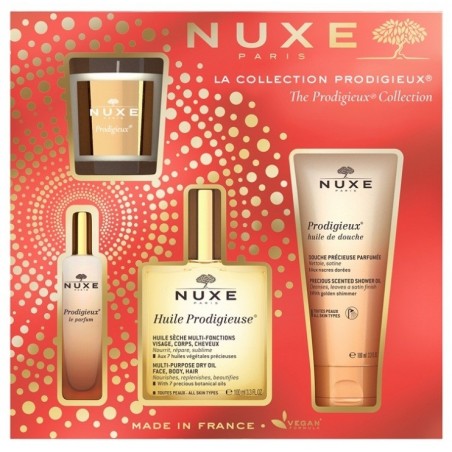 Nuxe Cofre Huile Prodigieuse 100ml + Gel de Ducha + Perfume + Vela