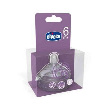 Chicco Tetina Silicona Step Up 3 Boca Ancha Flujo Rápido 6m+ 2uds