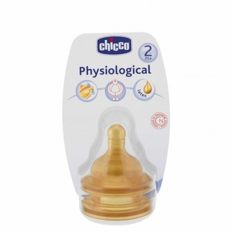 Chicco Tetina Caucho Fisiológico Boca Ancha 2m+ 2uds