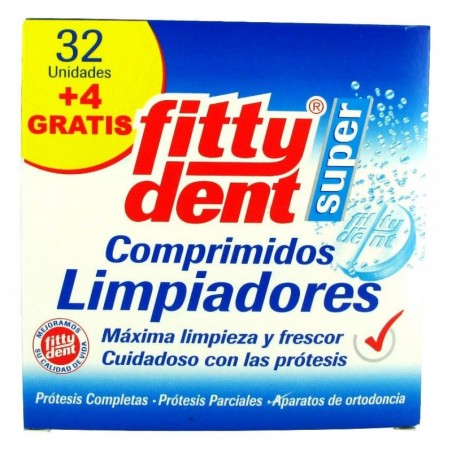 Fittydent Limpieza Prótesis Dental 32 Comprimidos + 4 Gratis