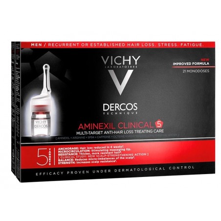 Vichy Dercos Aminexil Clinical 5 x 21 Ampollas Hombre