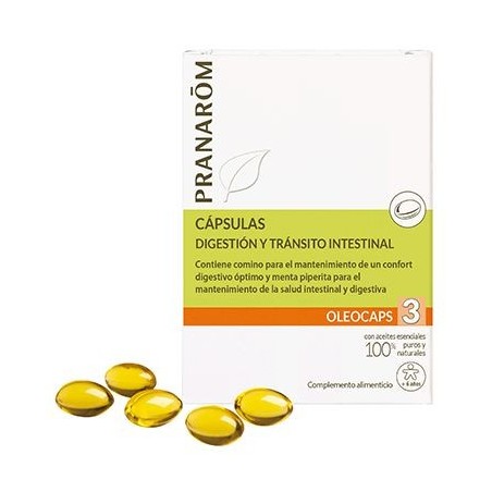 Pranarom Oleocaps 3 Digestión 30 Cápsulas