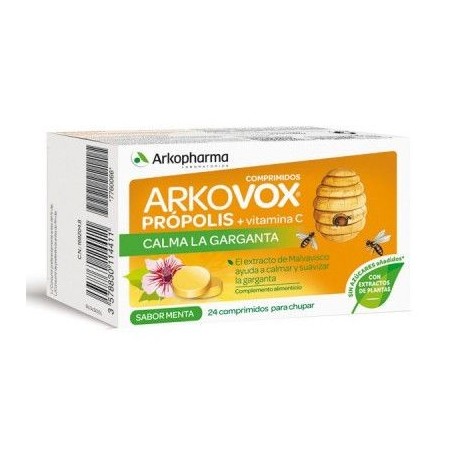 Arkovox Própolis + Vitamina C Sabor Menta 24 Comprimidos