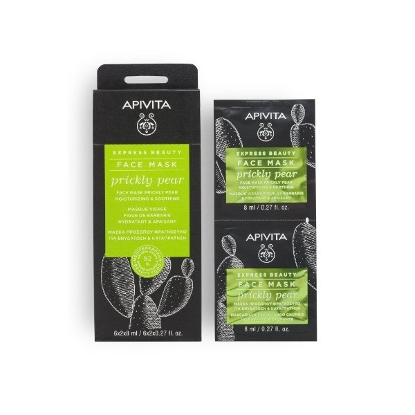 Apivita Express Beauty Mascarilla Facial Hidratante y Calmante Higo Chumbo 2 x 8ml