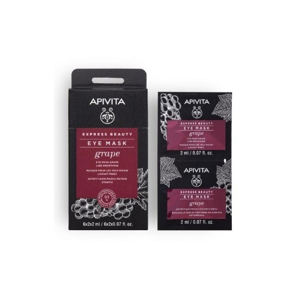 Apivita Express Beauty Mascarilla Contorno de Ojos Antiarrugas Uva 2 x 2ml