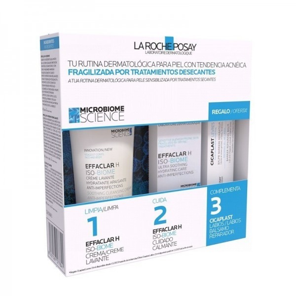 La Roche Posay Pack Effaclar H Isobone Crema + Limpiador + Cicaplast Labial