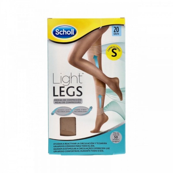 Scholl Light Legs Medias Cintura Compresión Ligera 20 DEN Talla S Color Carne