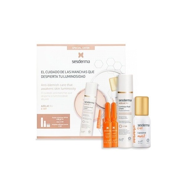 Sesderma Acelac Ru Fluido 50ml + C Vit Mist 30ml + C Vit Sérum 4 Ampollas