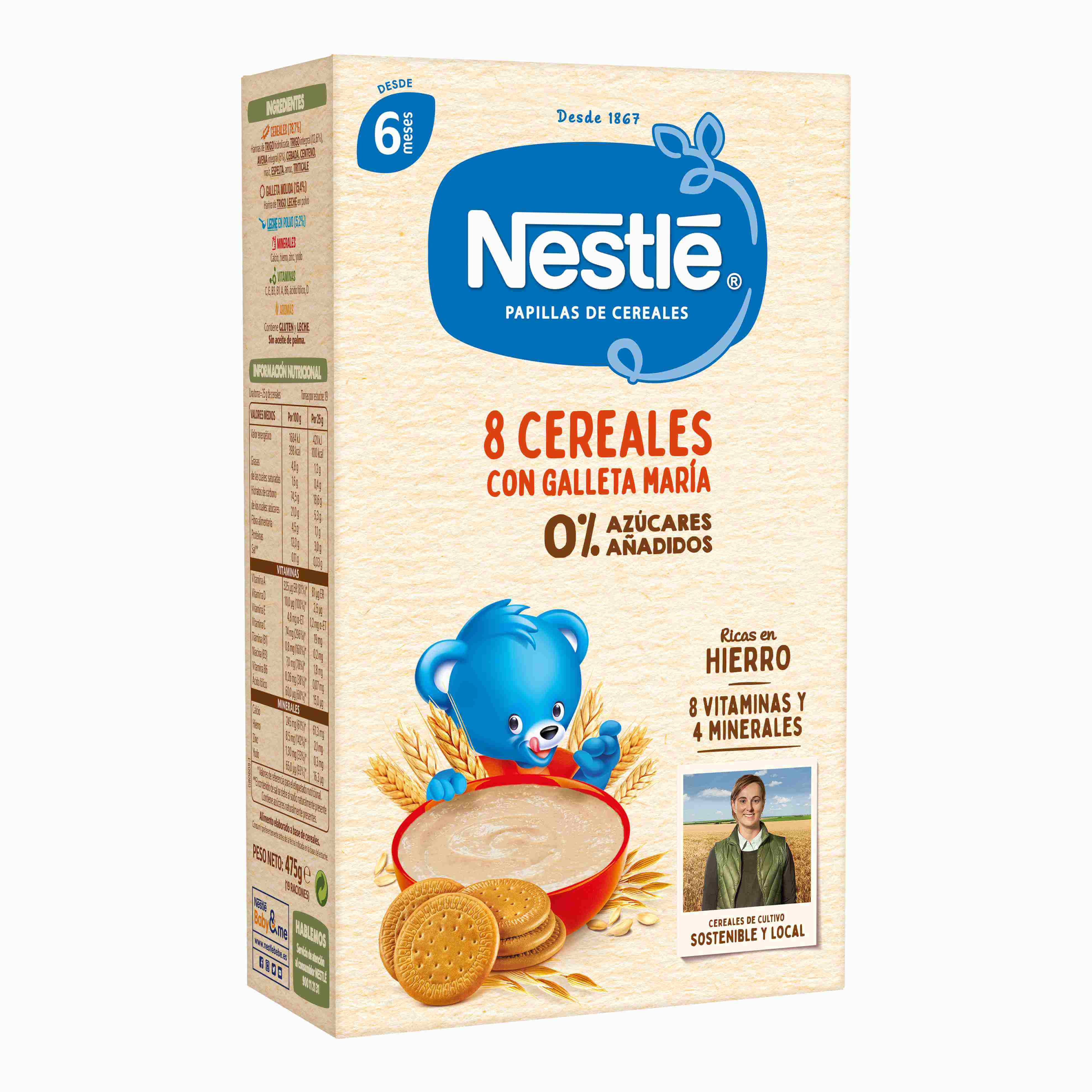 Nestlé 8 Cereales con Galleta María 475g